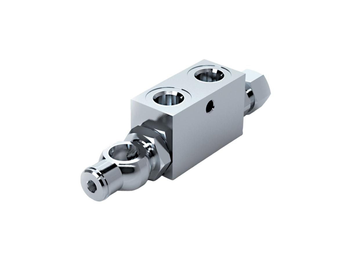 Клапан (Гидрозамок) двусторонний VBPDE 3/8''L SC с поворотным штуцером banjo (V0112)